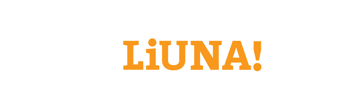 Logo for the 75th Anniversary of LiUNA Local 837 featuring the phrase Feel the Power. The design includes bold orange and white text on a black background.